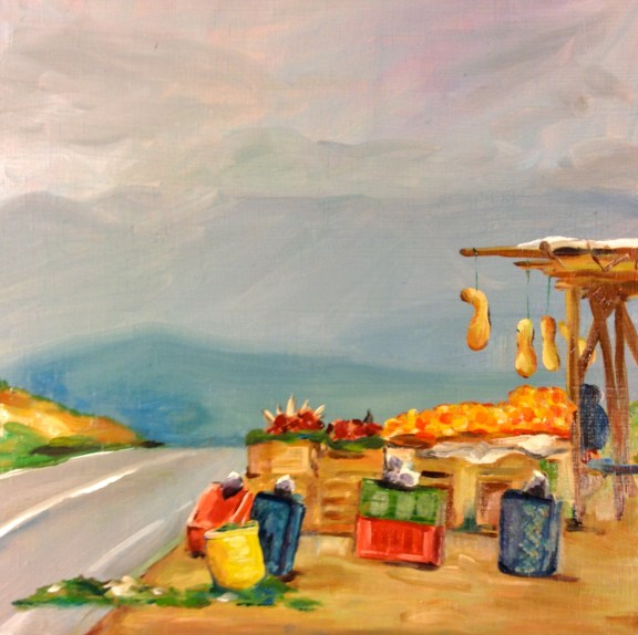 Moroccan Fruit Stand, Oil on panel, 2012
